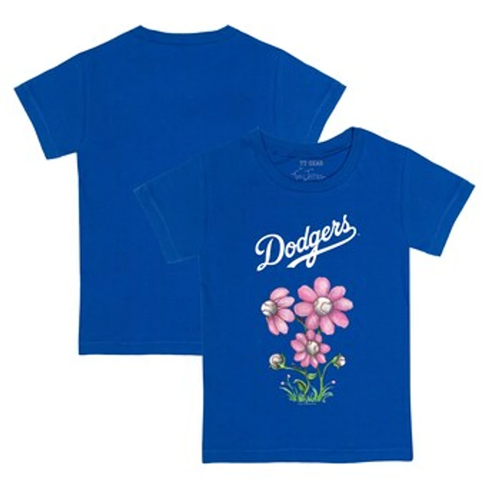 Youth Tiny Turnip Royal Los Angeles Dodgers Blooming Baseballs T-Shirt