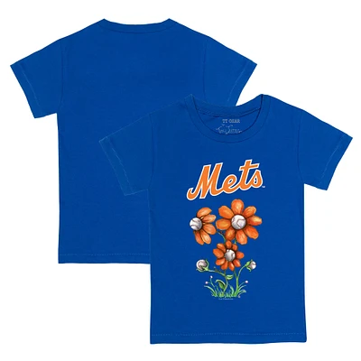 Youth Tiny Turnip Royal New York Mets Blooming Baseballs T-Shirt