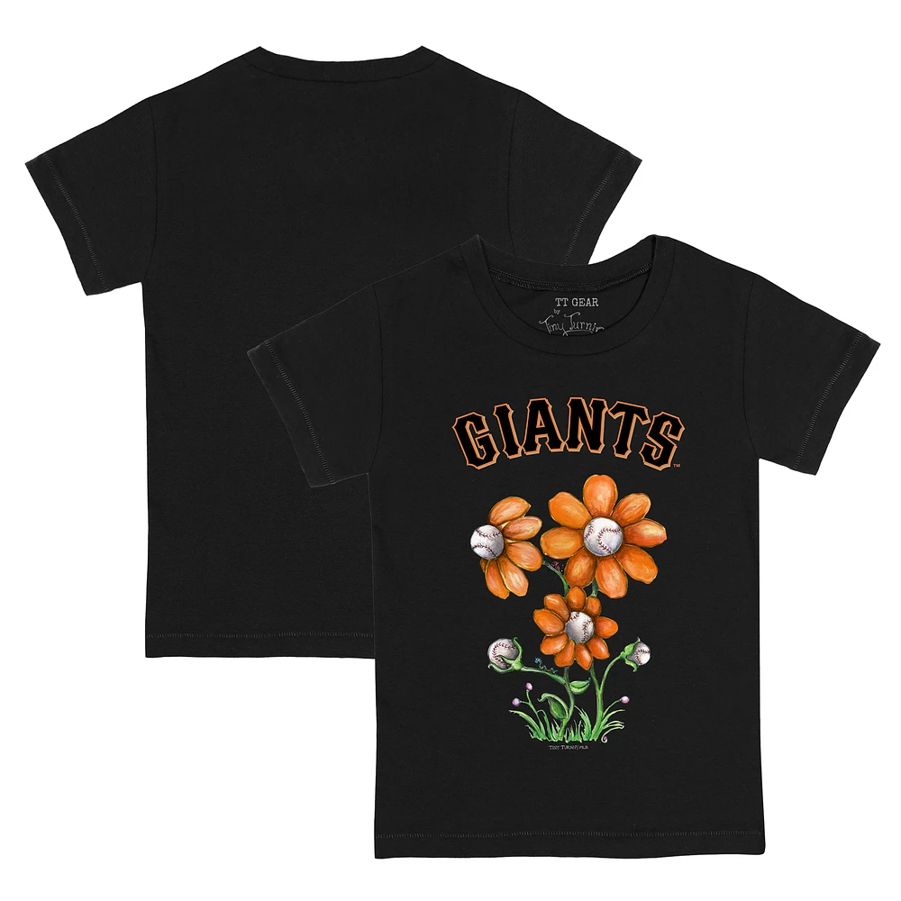 Youth Tiny Turnip Black San Francisco Giants Blooming Baseballs T-Shirt