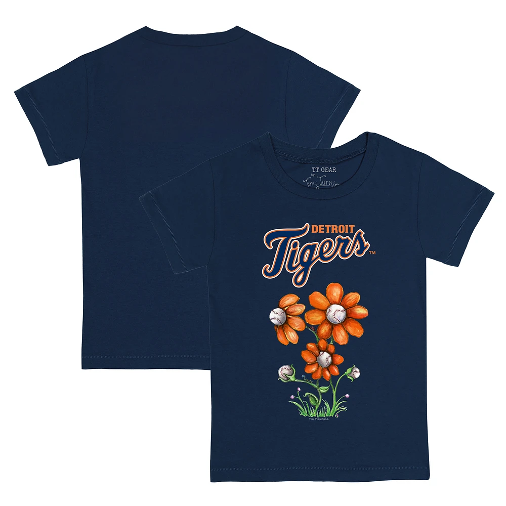 Youth Tiny Turnip Navy Detroit Tigers Blooming Baseballs T-Shirt
