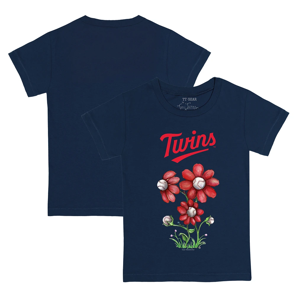Youth Tiny Turnip Navy Minnesota Twins Blooming Baseballs T-Shirt
