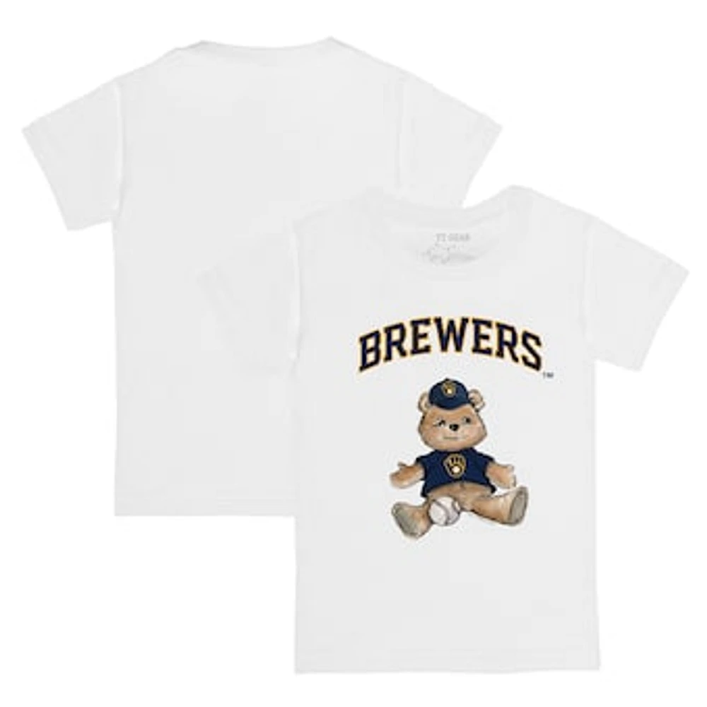 Youth Tiny Turnip White Milwaukee Brewers Teddy Boy T-Shirt