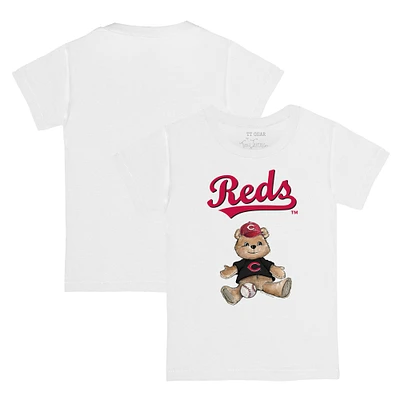 Youth Tiny Turnip White Cincinnati Reds Teddy Boy T-Shirt