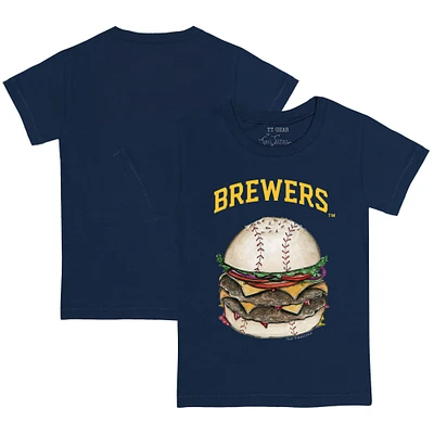 Youth Tiny Turnip Navy Milwaukee Brewers Burger T-Shirt