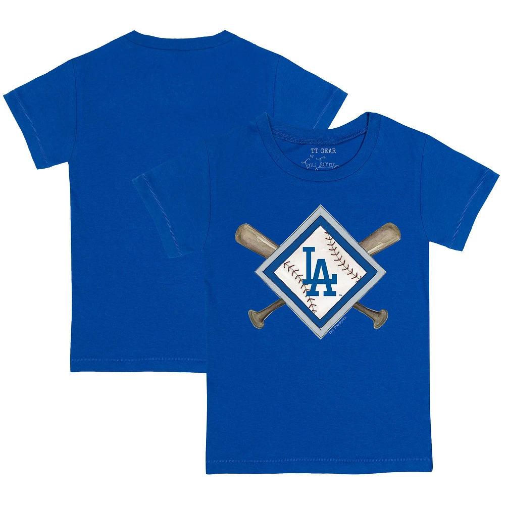 Youth Tiny Turnip Royal Los Angeles Dodgers Diamond Cross Bats T-Shirt