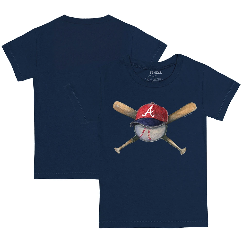 Youth Tiny Turnip Navy Atlanta Braves Hat Crossbats T-Shirt