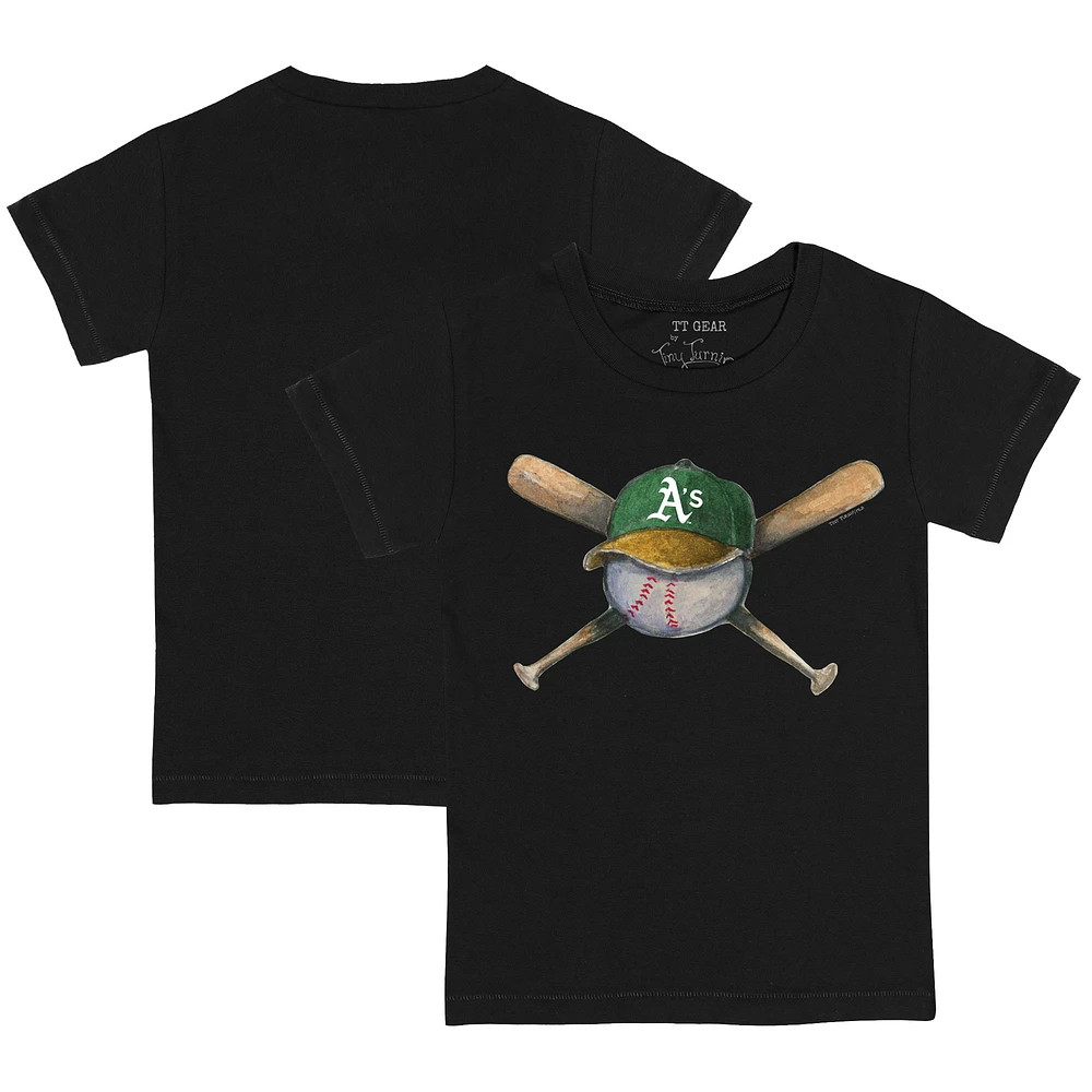 Youth Tiny Turnip Black Athletics Hat Crossbats T-Shirt