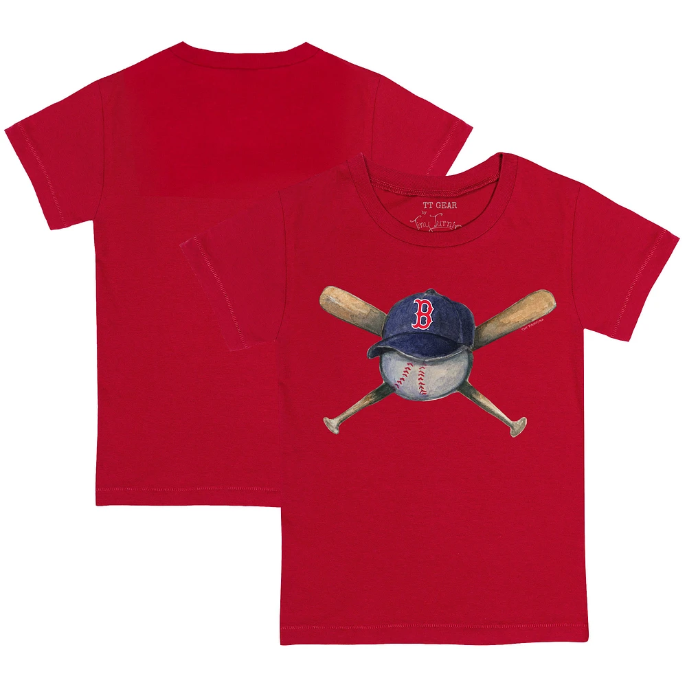 Youth Tiny Turnip Red Boston Sox Hat Crossbats T-Shirt