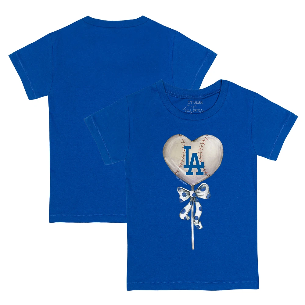Youth Tiny Turnip Royal Los Angeles Dodgers Heart Lolly T-Shirt