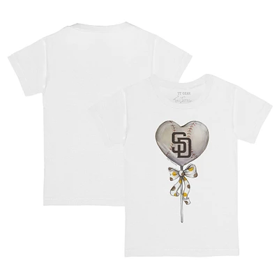 Youth Tiny Turnip White San Diego Padres Heart Lolly T-Shirt