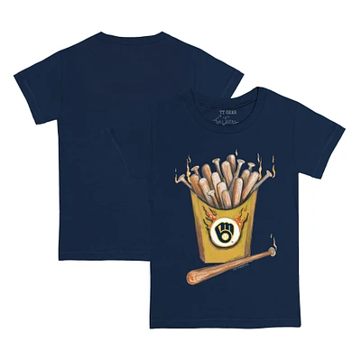 Youth Tiny Turnip Navy Milwaukee Brewers Hot Bats T-Shirt