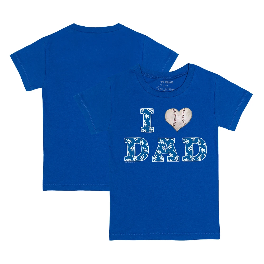 Youth Tiny Turnip Royal Los Angeles Dodgers I Love Dad T-Shirt
