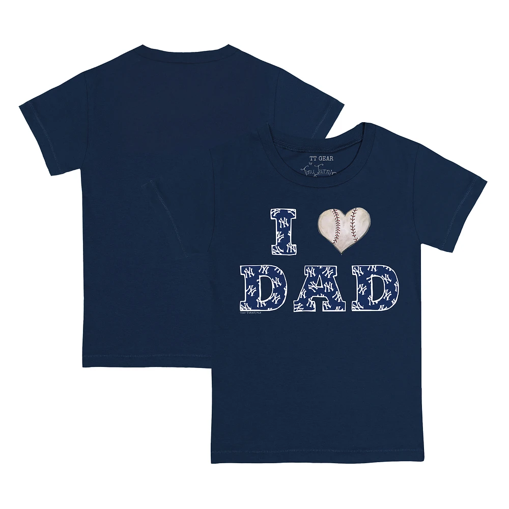 Youth Tiny Turnip Navy New York Yankees I Love Dad T-Shirt