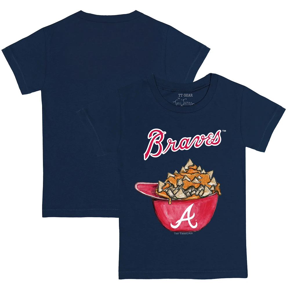 Youth Tiny Turnip Navy Atlanta Braves Nacho Helmet T-Shirt