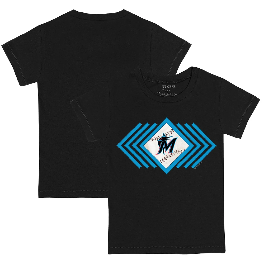 Youth Tiny Turnip Black Miami Marlins Prism Arrows T-Shirt