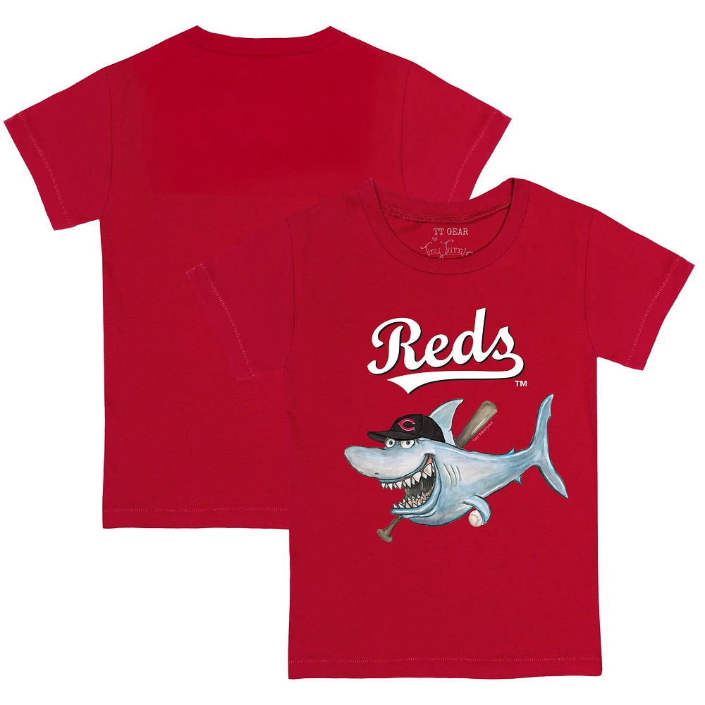 Youth Tiny Turnip Red Cincinnati Reds Shark T-Shirt