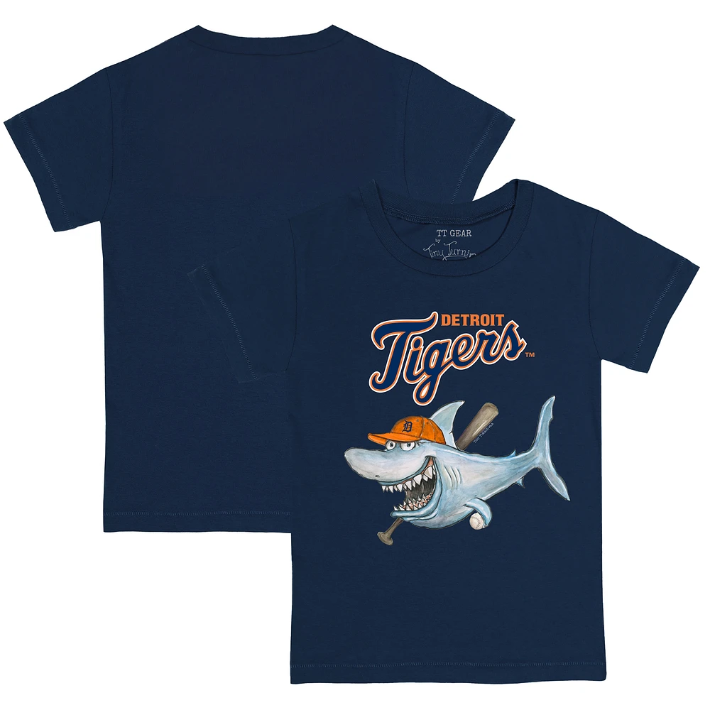 Youth Tiny Turnip Navy Detroit Tigers Shark T-Shirt