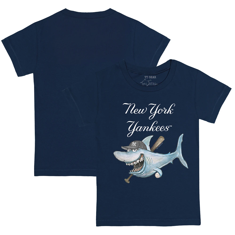 Youth Tiny Turnip Navy New York Yankees Shark T-Shirt