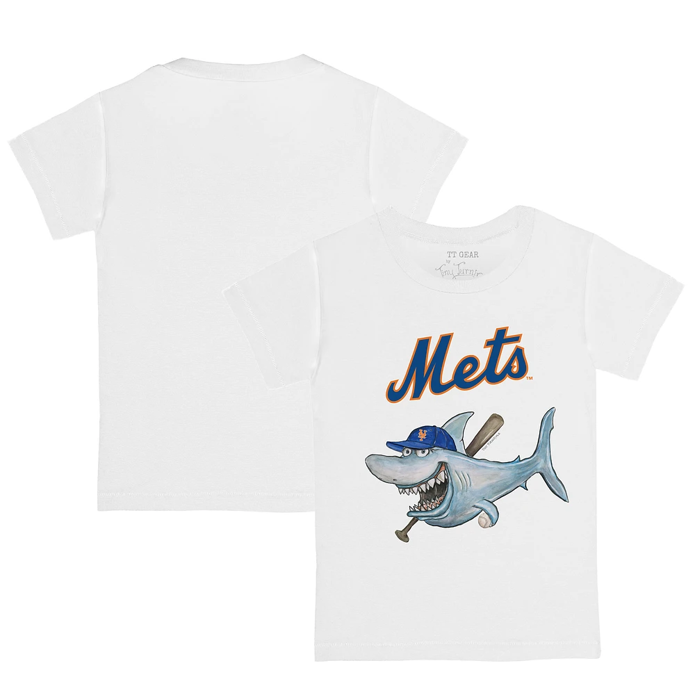 Youth Tiny Turnip White New York Mets Shark Logo T-Shirt