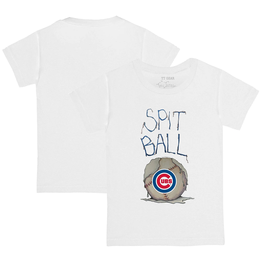 Youth Tiny Turnip White Chicago Cubs Spit Ball T-Shirt