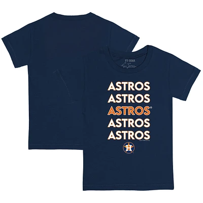 Youth Tiny Turnip Navy Houston Astros Stacked T-Shirt