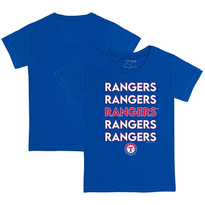 Youth Tiny Turnip Royal Texas Rangers Stacked T-Shirt