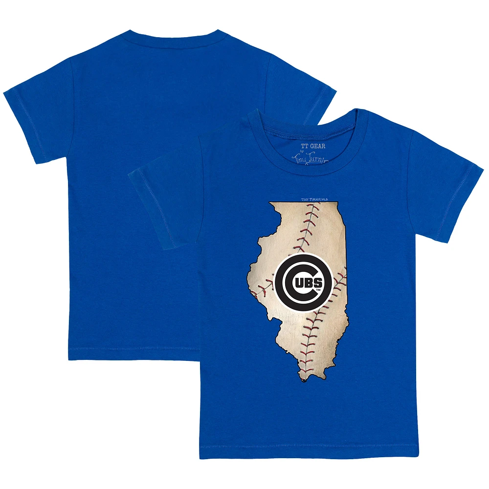 Youth Tiny Turnip Royal Chicago Cubs State Outline T-Shirt