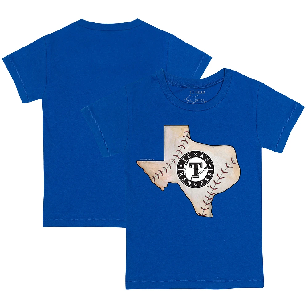 Youth Tiny Turnip Royal Texas Rangers State Outline T-Shirt