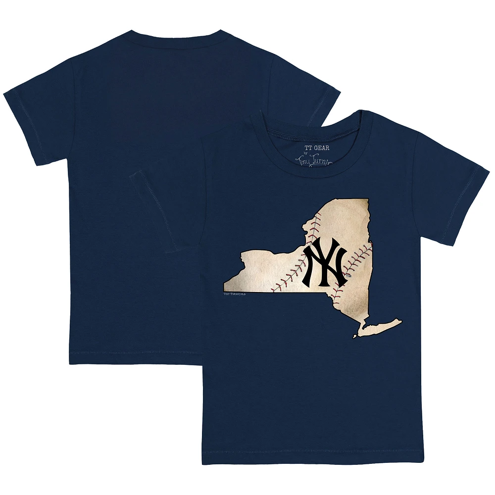 Youth Tiny Turnip Navy New York Yankees State Outline T-Shirt