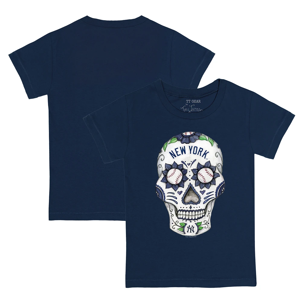 Youth Tiny Turnip Navy New York Yankees Sugar Skull T-Shirt