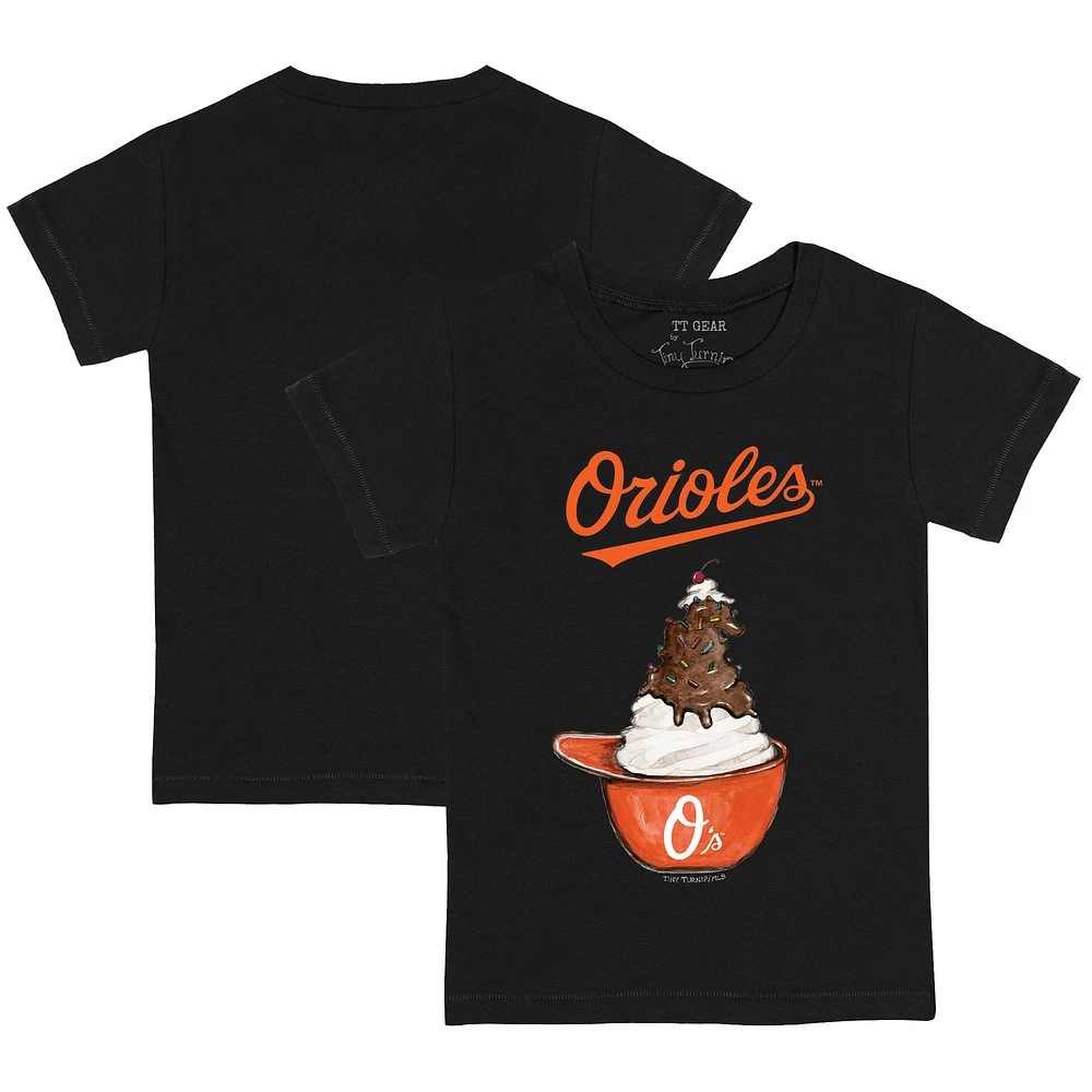 Youth Tiny Turnip Black Baltimore Orioles Sundae Helmet T-Shirt