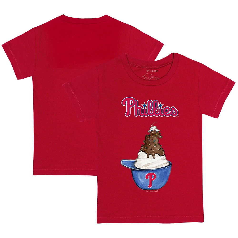 Youth Tiny Turnip Red Philadelphia Phillies Sundae Helmet T-Shirt