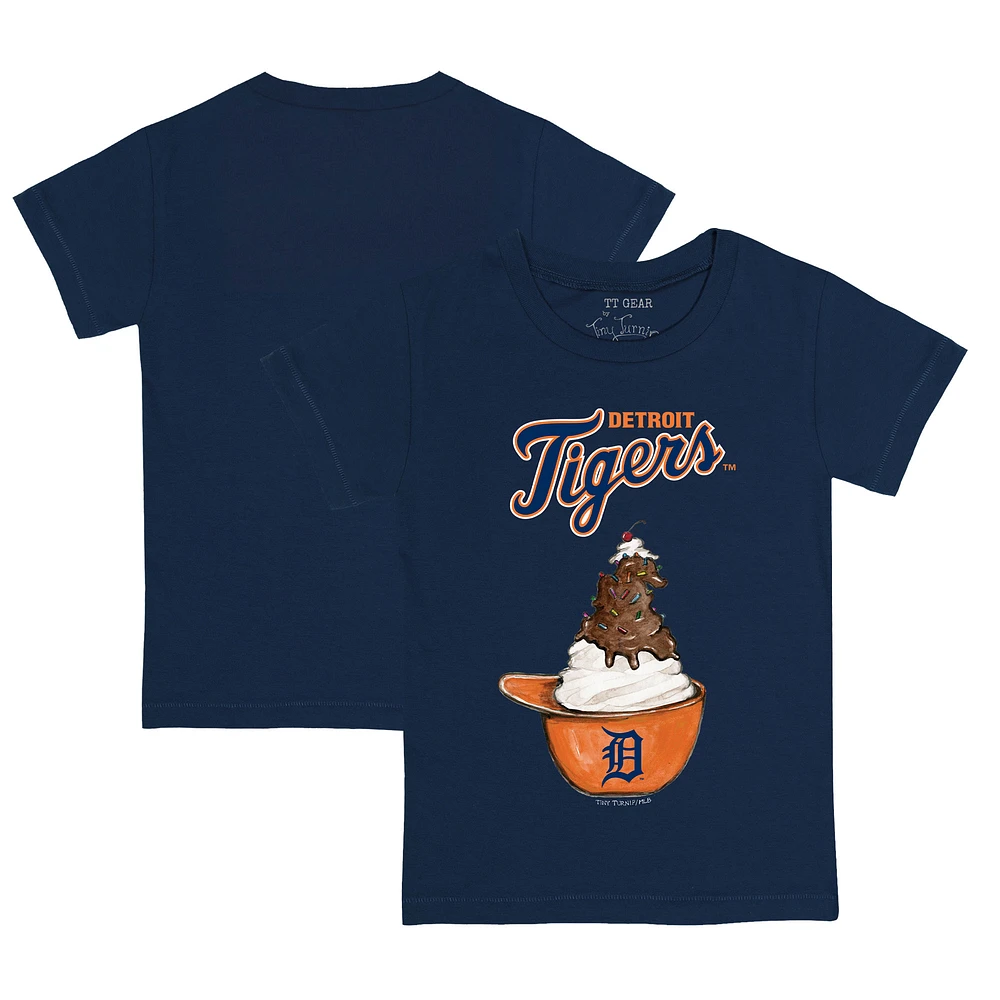 Youth Tiny Turnip Navy Detroit Tigers Sundae Helmet T-Shirt