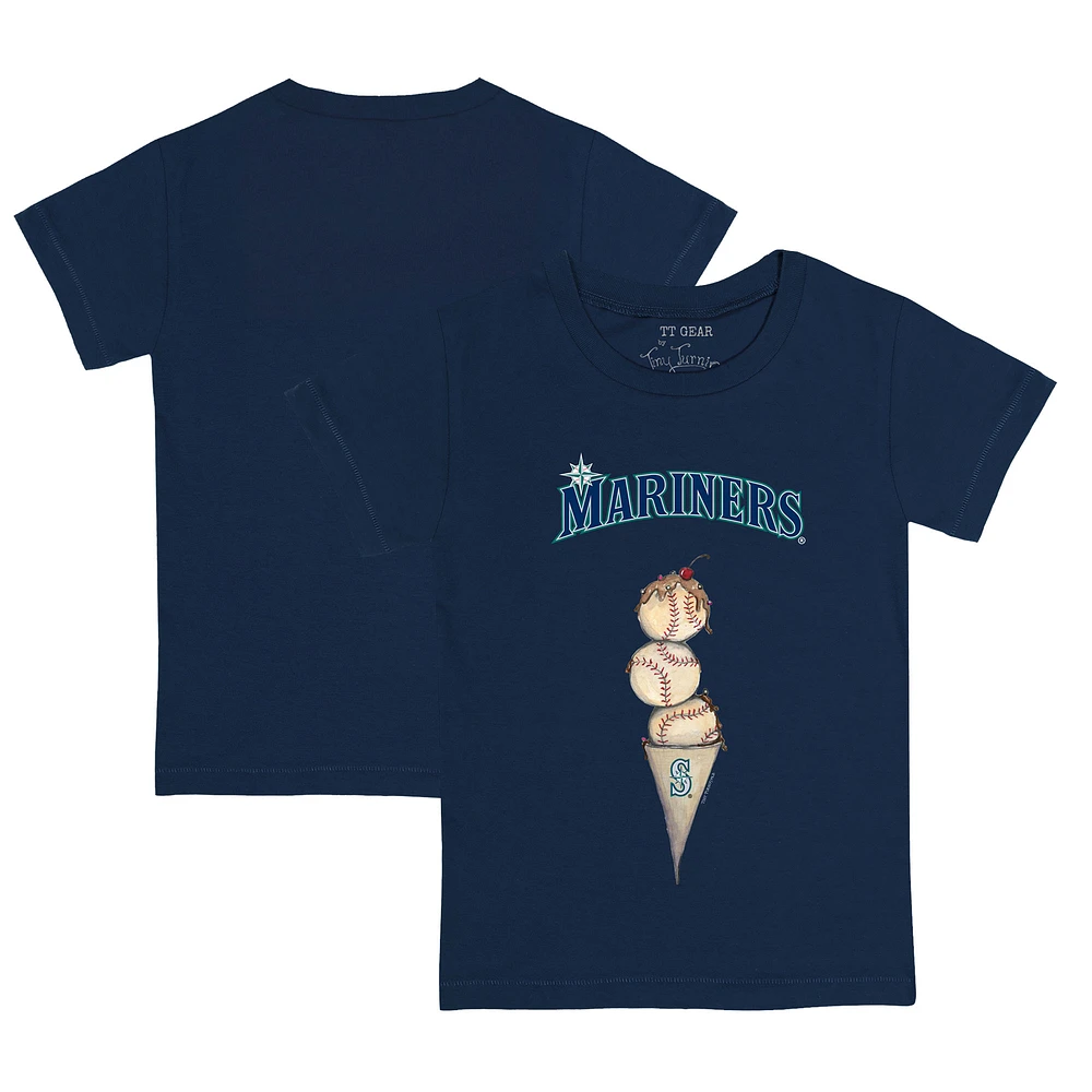 Youth Tiny Turnip Navy Seattle Mariners Triple Scoop T-Shirt