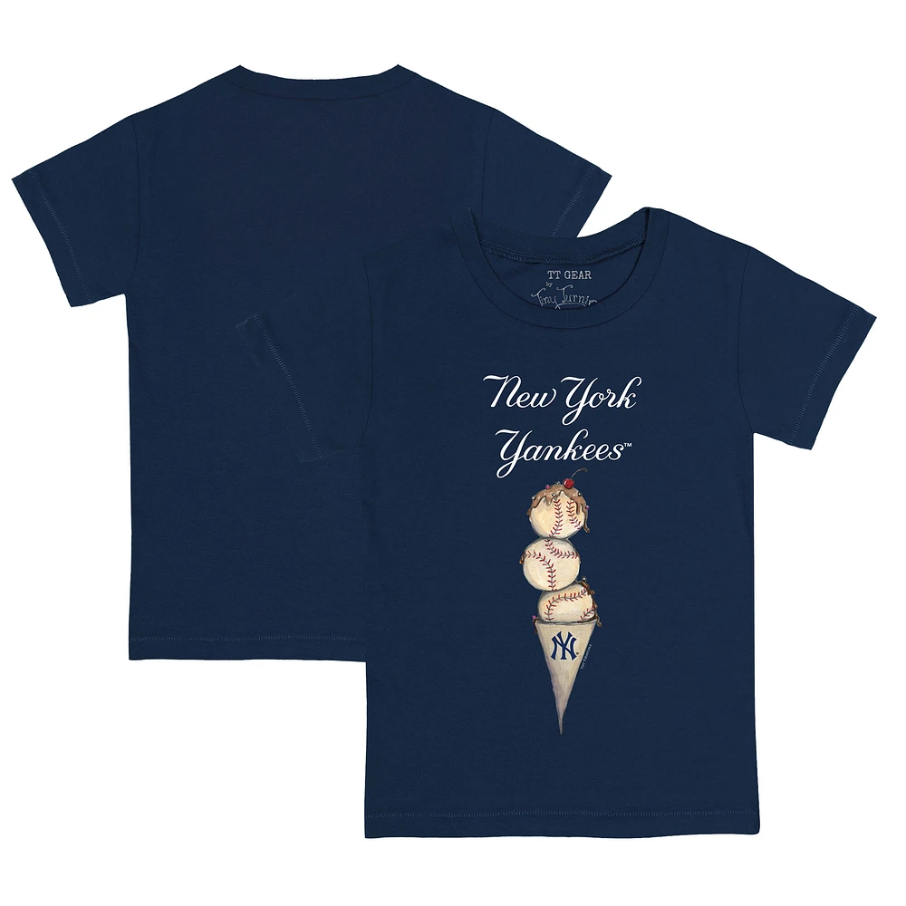 Youth Tiny Turnip Navy New York Yankees Triple Scoop T-Shirt