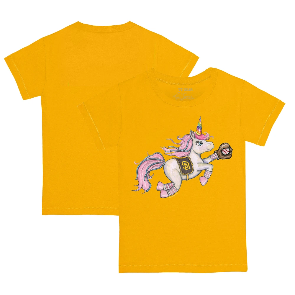Youth Tiny Turnip Gold San Diego Padres Unicorn T-Shirt