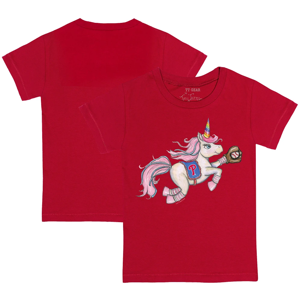 Youth Tiny Turnip Red Philadelphia Phillies Unicorn T-Shirt