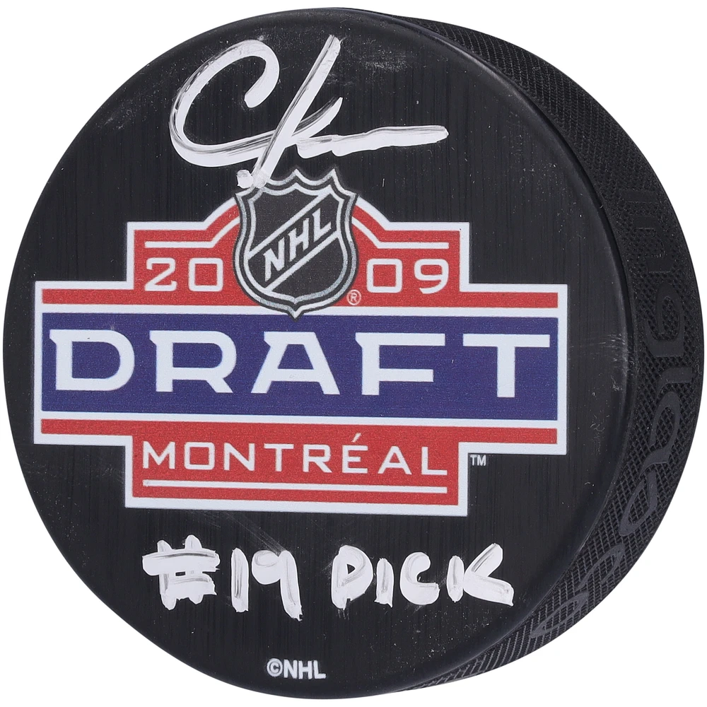 Chris Kreider New York Rangers Autographed 2009 NHL Draft Logo Hockey Puck with "#19 Pick" Inscription