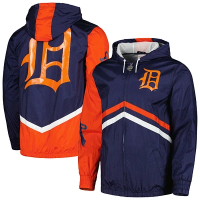 Men's Mitchell & Ness Navy Detroit Tigers Undeniable Full-Zip Hoodie Windbreaker Jacket