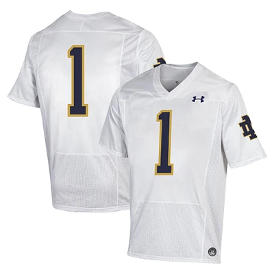 Men's Under Armour #1 White Notre Dame Fighting Irish Premiere Football Jersey