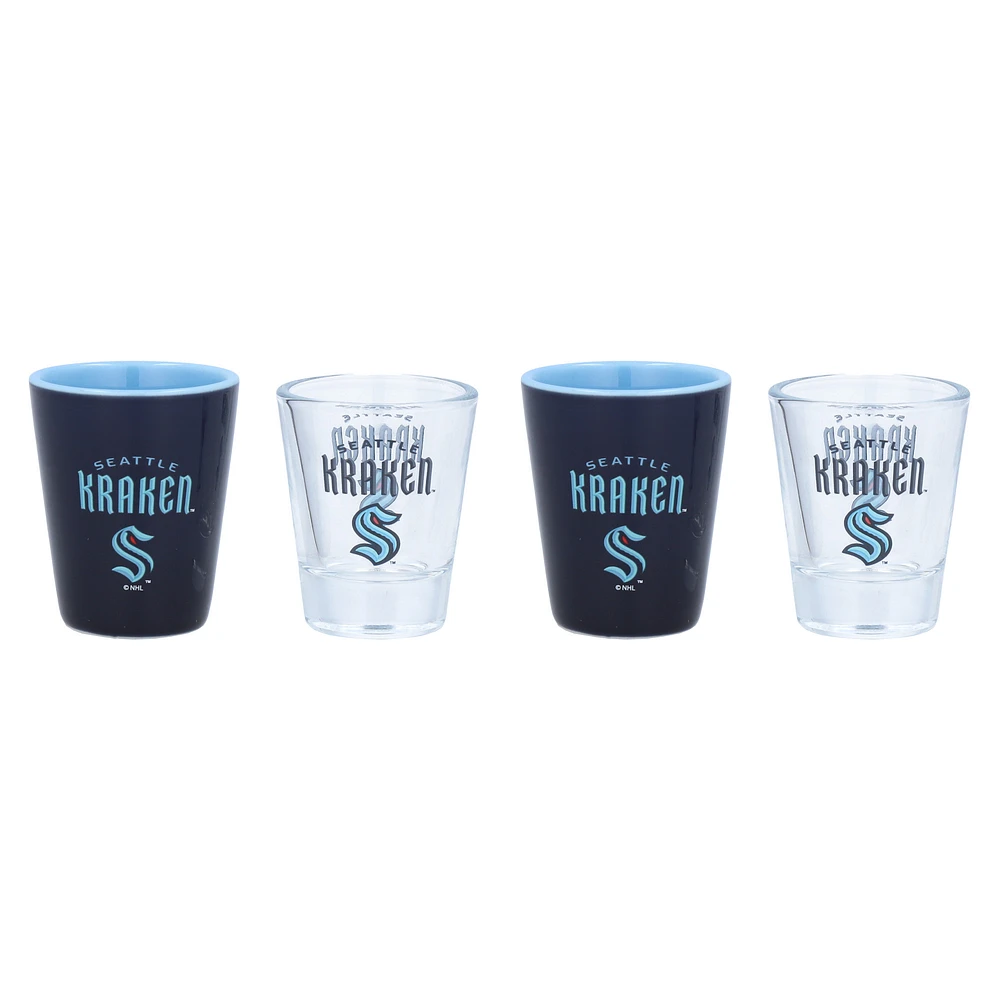 Seattle Kraken Four-Pack Shot Glass Set