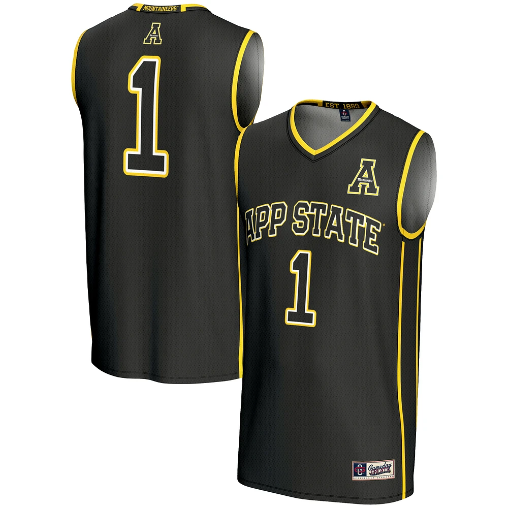 Men's GameDay Greats #1 Black Appalachian State Mountaineers Lightweight Basketball Jersey