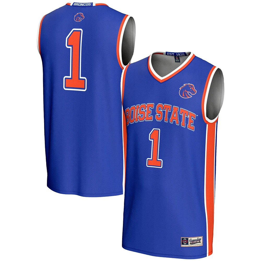 Men's GameDay Greats #1 Royal Boise State Broncos Lightweight Basketball Jersey