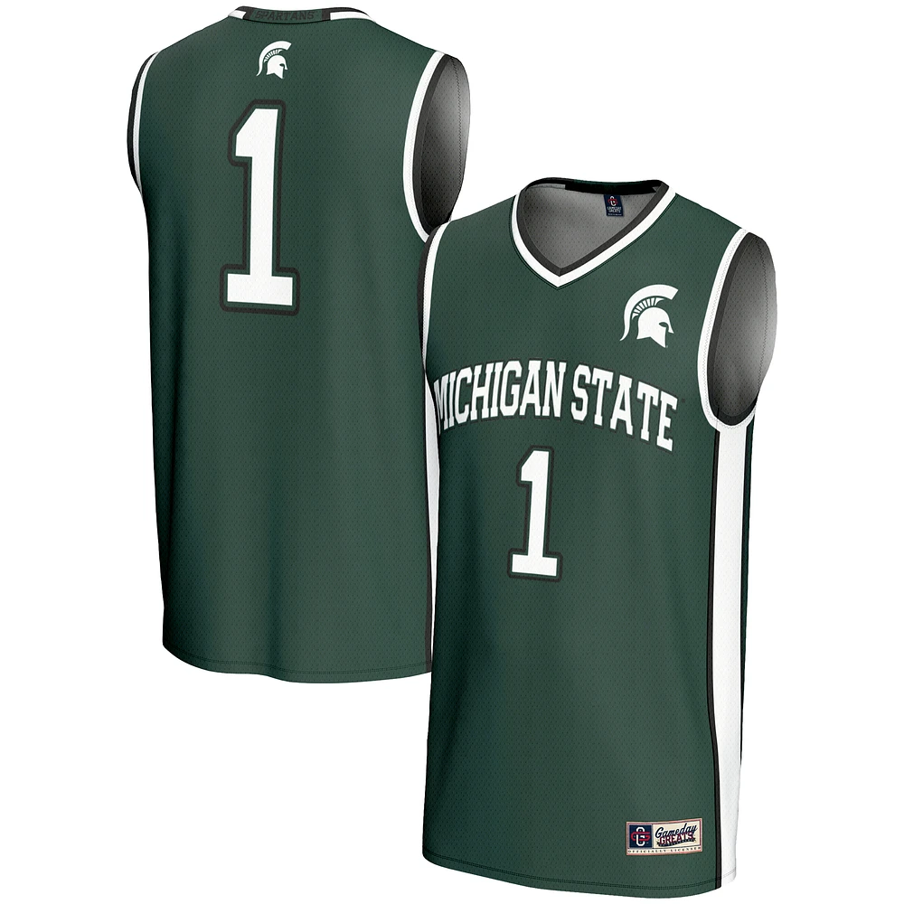 Men's GameDay Greats #1 Green Michigan State Spartans Lightweight Basketball Jersey