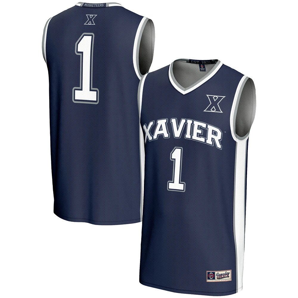 Men's GameDay Greats #1 Navy Xavier Musketeers Lightweight Basketball Jersey