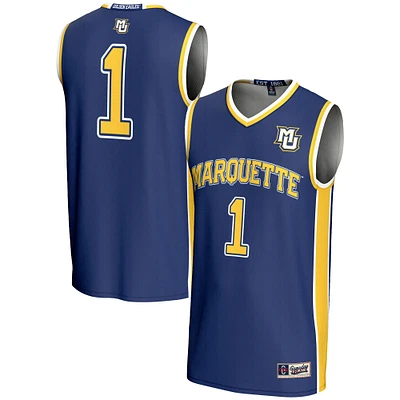 Youth GameDay Greats #1 Navy Marquette Golden Eagles Lightweight Basketball Jersey