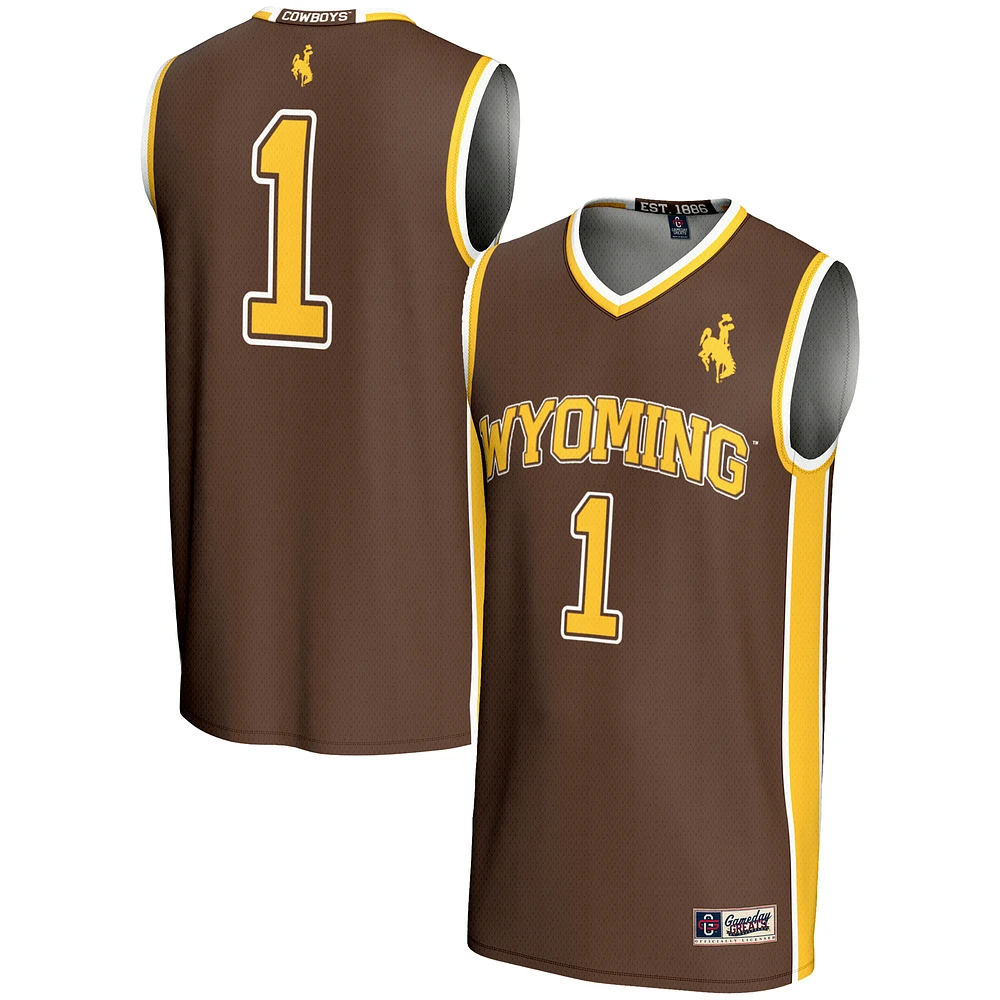 Youth GameDay Greats #1 Brown Wyoming Cowboys Lightweight Basketball Jersey
