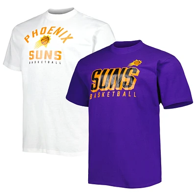 Men's Fanatics Purple/White Phoenix Suns Big & Tall Two-Pack T-Shirt Set