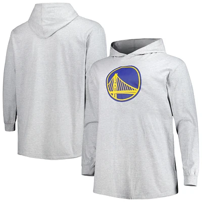 Men's Fanatics Heather Gray Golden State Warriors Big & Tall Pullover Hoodie