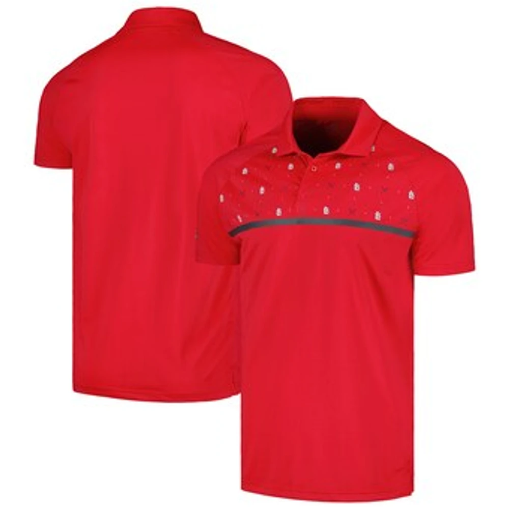 Men's Levelwear Red St. Louis Cardinals Sector Batter Up Raglan Polo